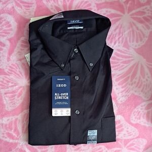 Izod Black Men's Button-Down Stretch Dress Shirt